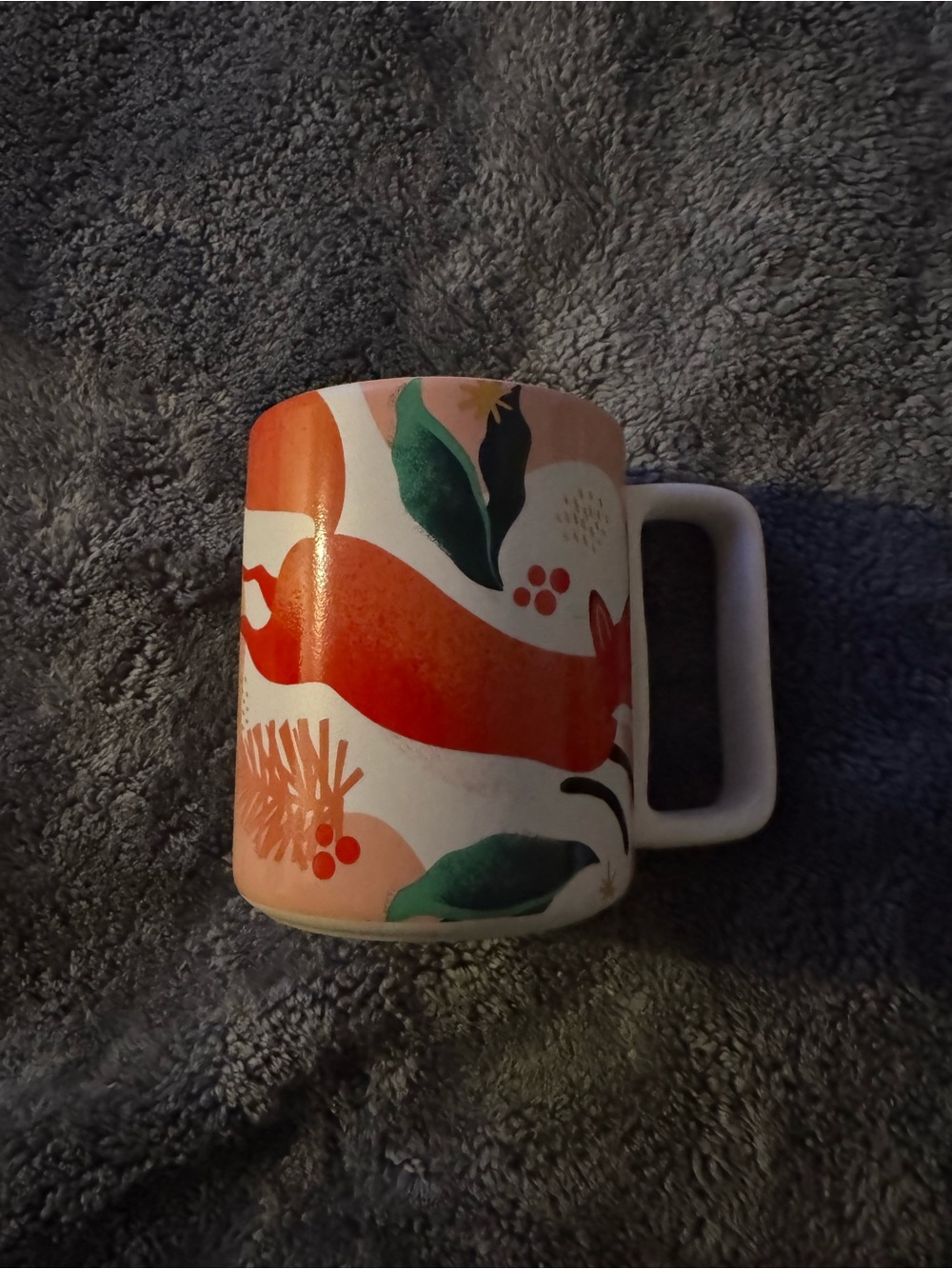 Starbucks white ceramic mug with square handle